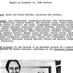 Minutes, 1984-11-20. Innova...