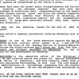 Announcements, 1985-05-29. ...