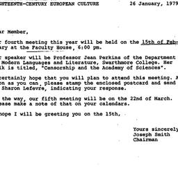 Announcements, 1979-01-26. ...