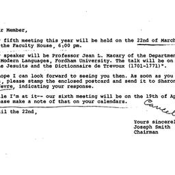 Announcements, 1979-02-27. ...