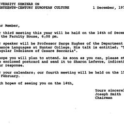 Announcements, 1978-12-01. ...