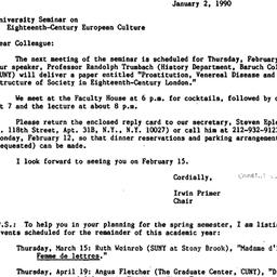 Announcements, 1990-01-02. ...