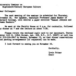 Announcements, 1989-10-19. ...