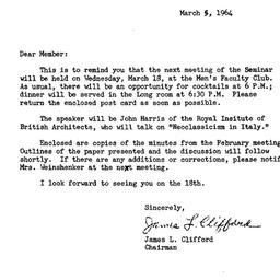Announcements, 1964-03-05. ...