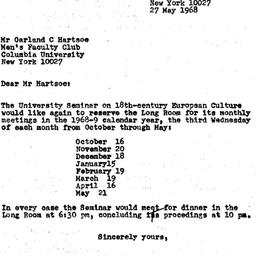 Correspondence, 1969-05-27....