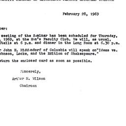 Announcements, 1969-02-28. ...