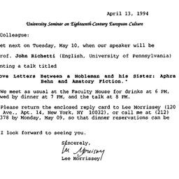 Announcements, 1994-04-13. ...
