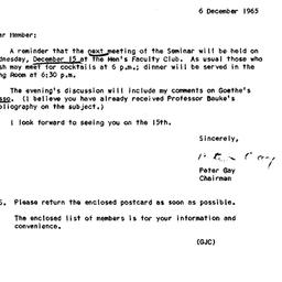 Announcements, 1965-12-06. ...