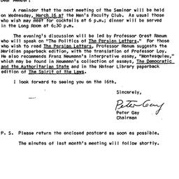 Announcements, 1966-03-08. ...