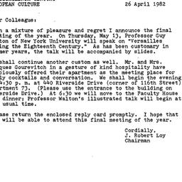 Announcements, 1982-04-26. ...