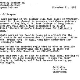 Announcements, 1983-11-21. ...