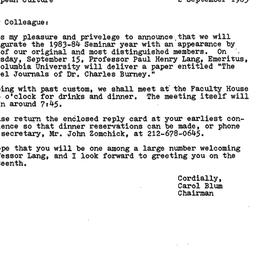 Announcements, 1983-09-02. ...