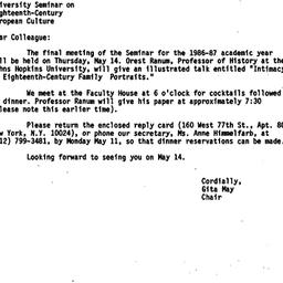 Announcements, 1987-04-20. ...