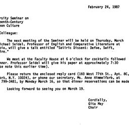 Announcements, 1987-02-24. ...