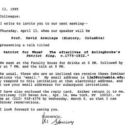 Announcements, 1995-05-13. ...