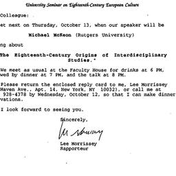 Announcements, 1994-09-13. ...