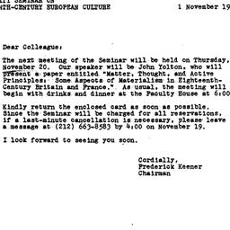 Announcements, 1980-11-01. ...