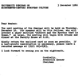 Announcements, 1980-12-03. ...
