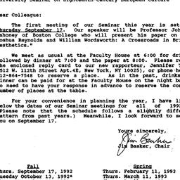 Announcements, 1992-09-17. ...