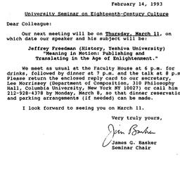 Announcements, 1993-02-14. ...