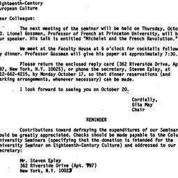 Announcements, 1988-09-29. ...