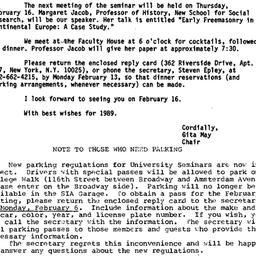 Announcements, 1989-01-06. ...
