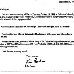 Announcements, 1999-09-18. ...