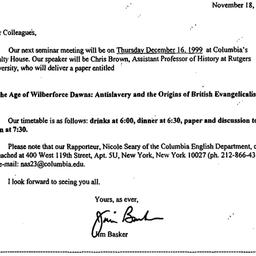 Announcements, 1999-11-18. ...