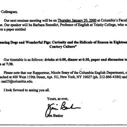 Announcements, 1999-12-20. ...