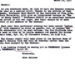 Announcements, 1971-03-18. ...