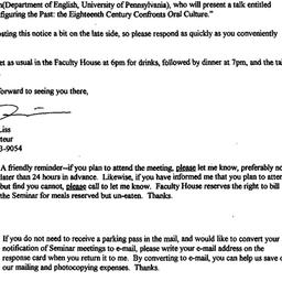 Announcements, 1996-01-30. ...