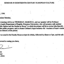 Announcements, 1996-03-05. ...