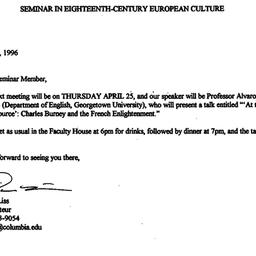 Announcements, 1996-04-04. ...