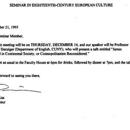 Announcements, 1995-11-21. ...
