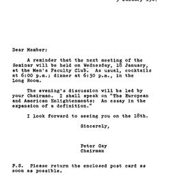 Announcements, 1967-01-09. ...