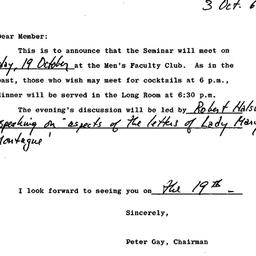 Announcements, 1966-10-03. ...
