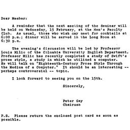 Announcements, 1967-02-07. ...