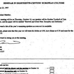 Announcements, 1997-09-25. ...