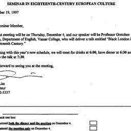 Announcements, 1997-11-19. ...