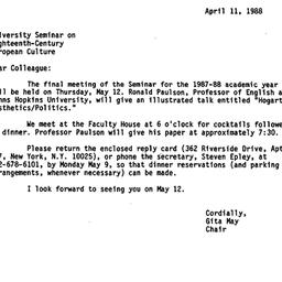 Announcements, 1988-04-11. ...