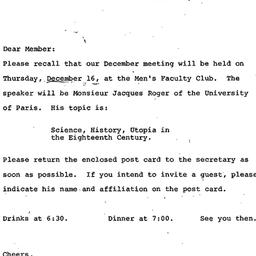 Announcements, 1971-12-03. ...