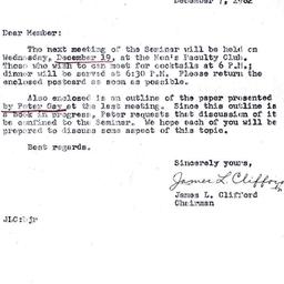 Announcements, 1962-12-07. ...