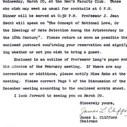 Announcements, 1963-03-09. ...