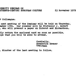 Announcements, 1979-11-25. ...