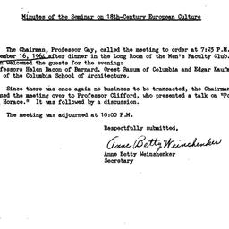 Minutes, 1964-12-16. Eighte...