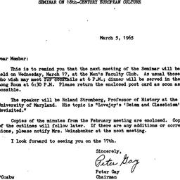 Announcements, 1965-03-05. ...