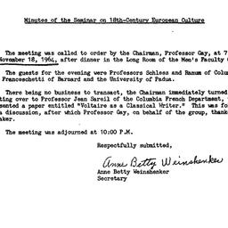 Minutes, 1964-11-18. Eighte...