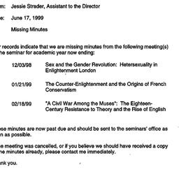 Correspondence, 1999-06-17....
