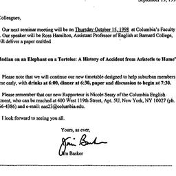 Announcements, 1998-09-19. ...