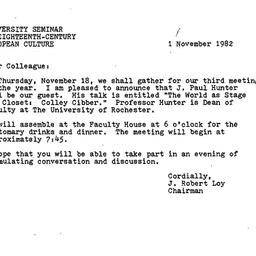 Announcements, 1982-11-01. ...